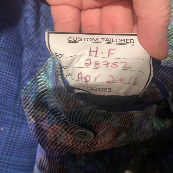 Stunning Blue Patterned Bespoke Mascoangelo Suit Blazer Custom Tailored 48 R - Picture 9 of 9